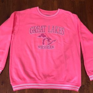 Pink Great Lakes Michigan sweatshirt